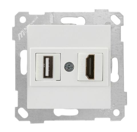 Mutlusan Rita Mek Tuş Data Prizi 1*Usb/1*Hdmı Beyaz - 2200 459 0101