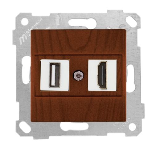 Mutlusan Rita Mek Tuş Data Prizi 1*Usb/1*Hdmı Ceviz - 2200 459 0157