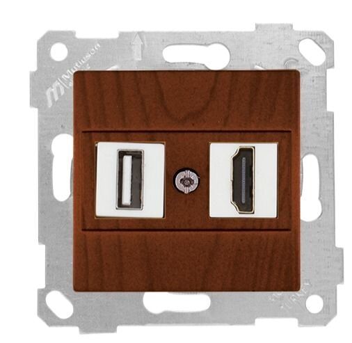 Mutlusan Rita Mek Tuş Data Prizi 1*Usb/1*Hdmı Ceviz - 2200 459 0157
