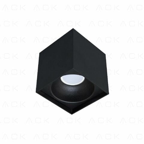 Ack Sivaüstü Dekoratif Armatür 100X140Mm Siyah Reflektör Siyah Kasa