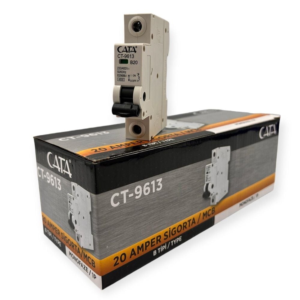 Cata CT-9613 4,5 kA  B20 Amper Monofaze Sigorta