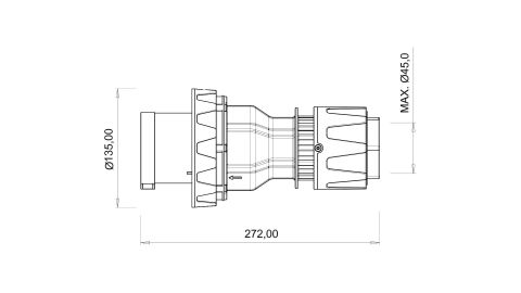 Bemis  3/125A. Düz Fiş IP67 BC1-6403-7011