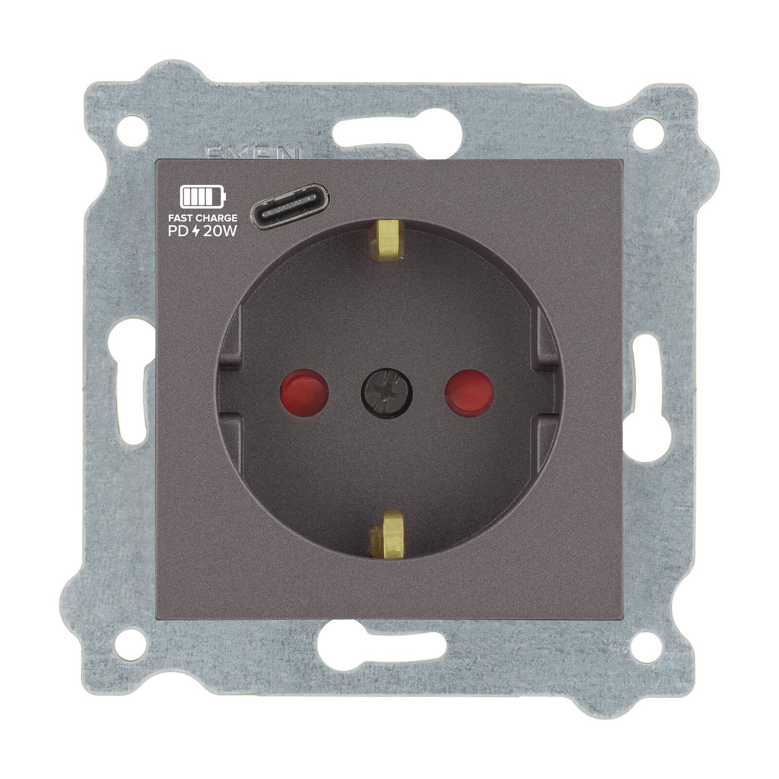 Exen Mocha Modül+Kapak  Toprakli Priz + Type-C