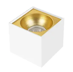 Sıva Üstü Kare Led Spot Armatür 10X10 Cm Beyaz/Altın