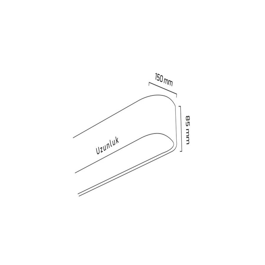 Goya Gy 8110-120 Cm Siyah Kasa 68W 3000K Linear Armatür