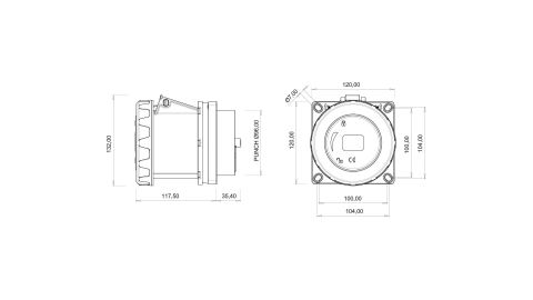 Bemis  3/125A. Makine Priz IP67 BC1-6403-7413