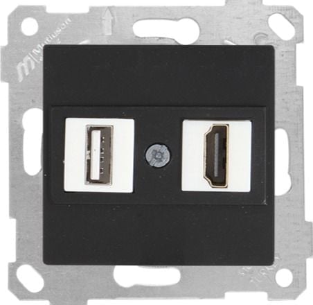 Mutlusan Rita Mek Tuş Data Prizi 1*Usb/1*Hdmı Siyah - 2200 459 0184