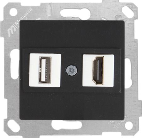 Mutlusan Rita Mek Tuş Data Prizi 1*Usb/1*Hdmı Siyah - 2200 459 0184