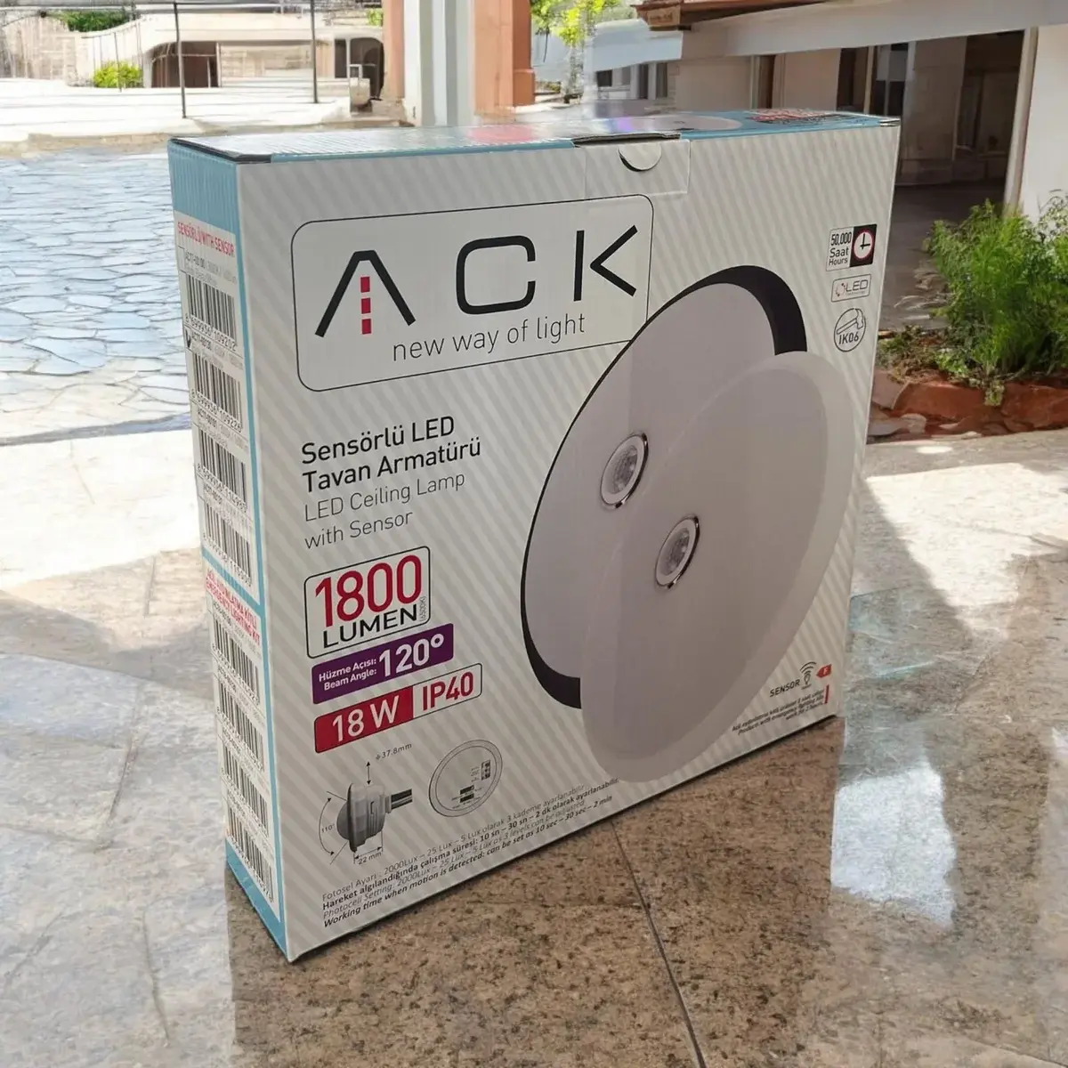 ACK 18W 6500K Sensorlu Led Tavan Armaturu AC17-00130