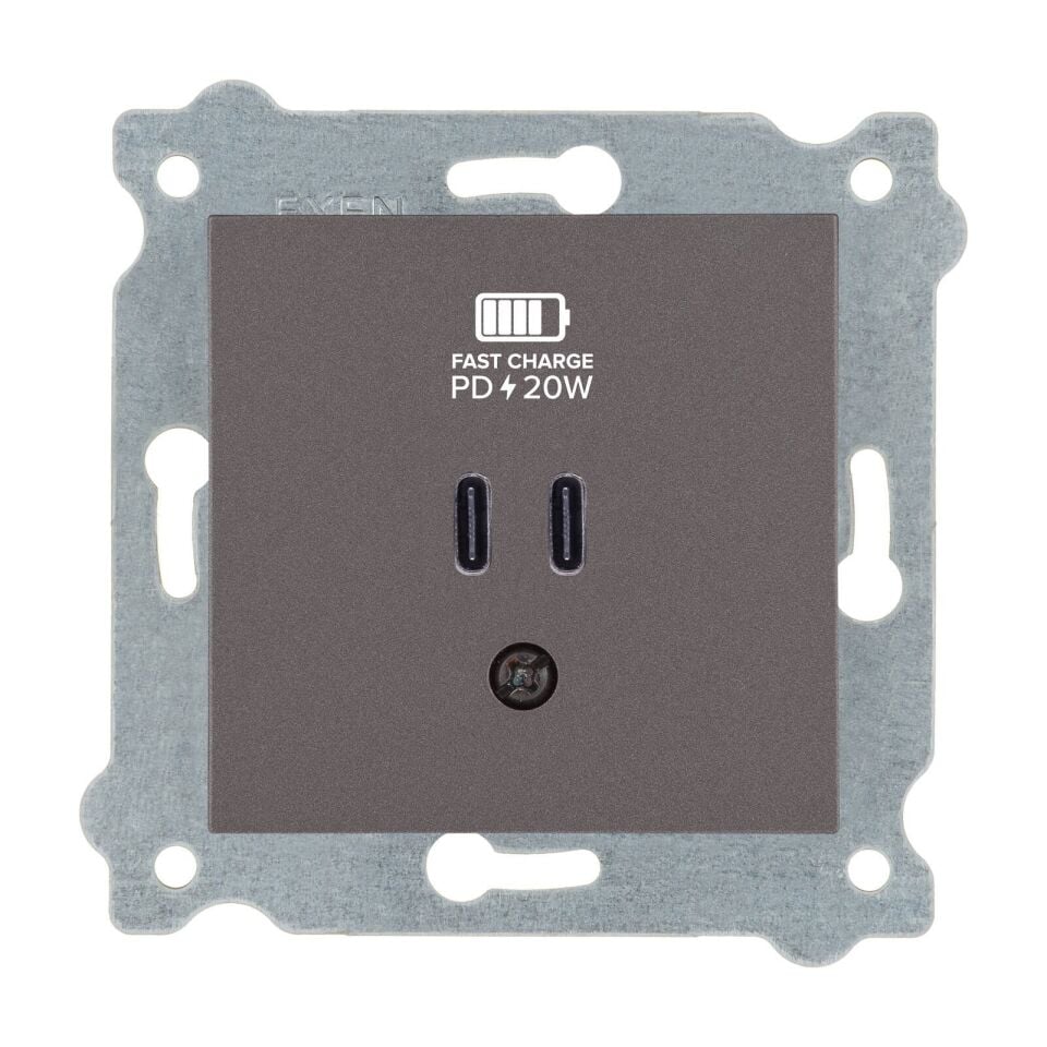 Exen Mocha Modül+Kapak  2X Usb Sarj Prizi Type-C