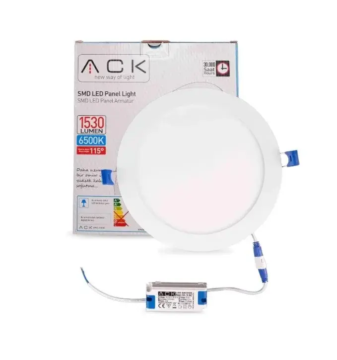 ACK 18W Beyaz 6500K Sıva Altı Yuvarlak Led Panel AP01-01830