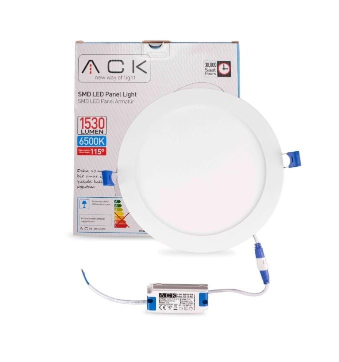 ACK 18W Beyaz 6500K Sıva Altı Yuvarlak Led Panel AP01-01830