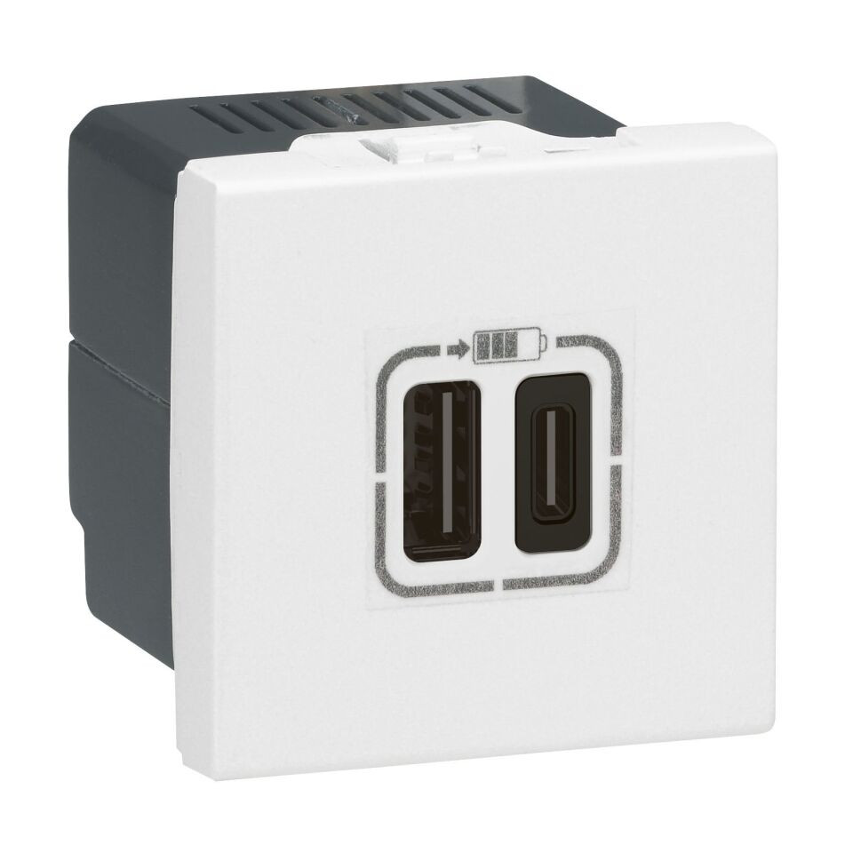 Legrand  Ikili USB Priz, Telefon şarjı için, 5V, 3A, A+C Tipi LEG-077592