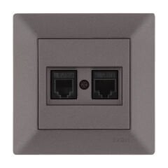 Exen Odak Mocha Data Cat6 + Nümeris Telefon Prizi Cat3 Komple Takim