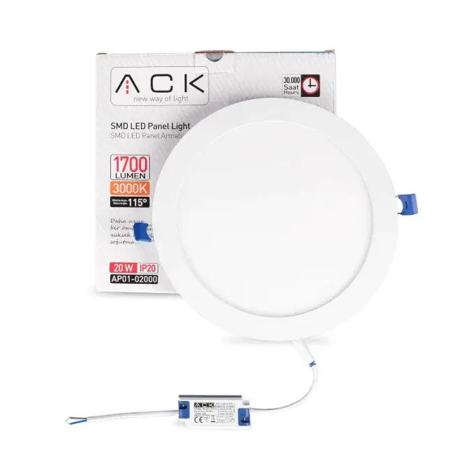 ACK 20 W Beyaz 3000K Yuvarlak Sıva Altı Led Panel Armatür AP01-02000 en uygun fiyatlı satıcı