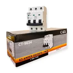Cata CT-9634 4,5 kA  3x63 C Amper Trifaze Sigorta