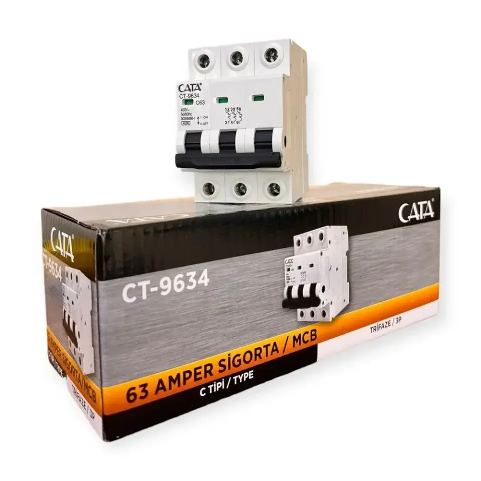 Cata CT-9634 4,5 kA  3x63 C Amper Trifaze Sigorta