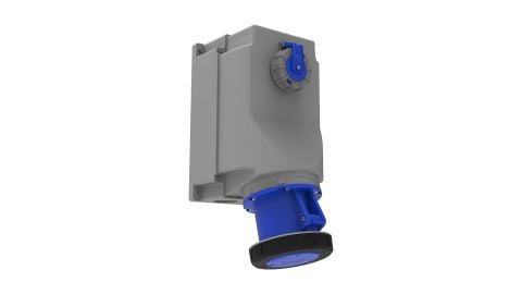 Bemis  3/125A. 90° Eğik 1/16A. Makine Prizli Duvar Prizi IP67 BC1-6403-7537