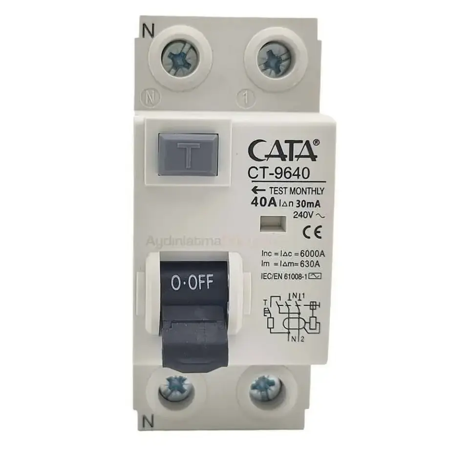 Cata Monofaze Kaçak Akım Rölesi 1X40A 30mA  Ct-9640