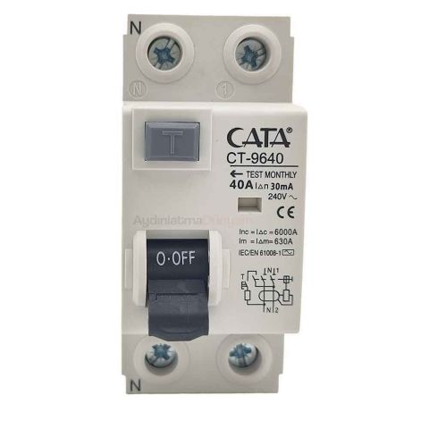 Cata Monofaze Kaçak Akım Rölesi 1X40A 30mA  Ct-9640