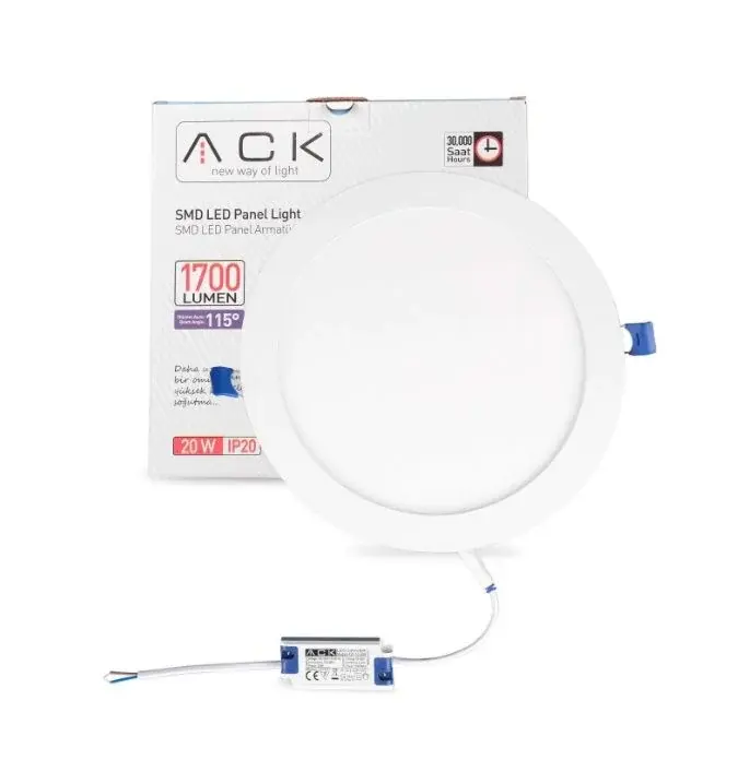 ACK 20 W Beyaz 6500K Yuvarlak Sıva Altı Led Panel Armatür AP01-02030 en uygun fiyatlı satıcı