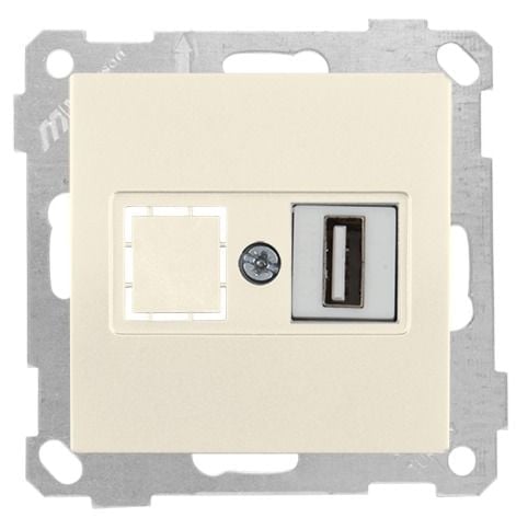 Mutlusan Mek+Tuş Data Prizi 1*Usb Krem - 2100 455 0102