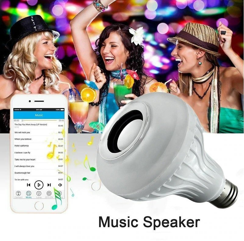 Uzaktan Kumandalı Bluetooth Hoparlör RGB Led Ampul