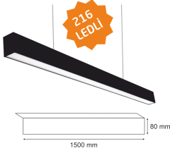 54 Watt 216 ledli Lineer Aydınlatma