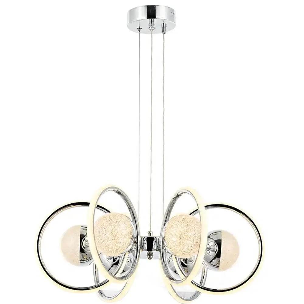 Demet 6'lı Krom Led Avize