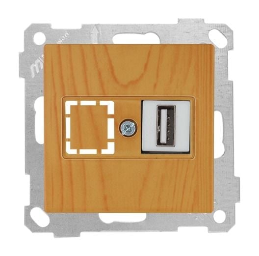 Mutlusan Mek+Tuş Data Prizi 1*Usb Meşe - 2100 455 0158