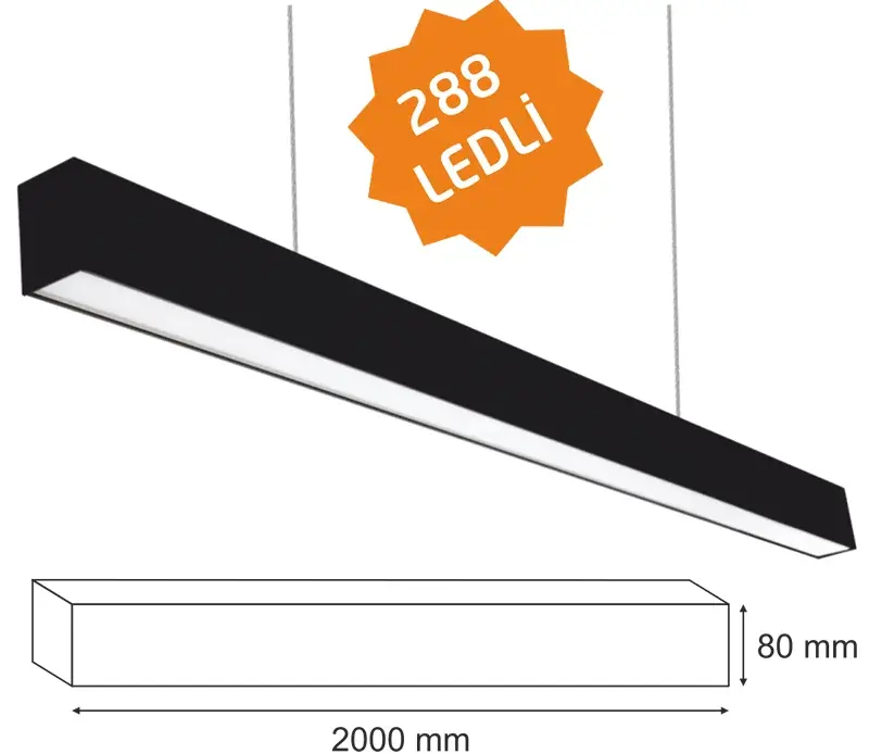 72 Watt 288 ledli Lineer Aydınlatma