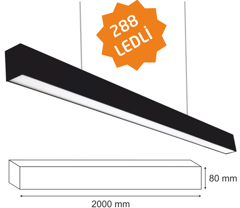 72 Watt 288 ledli Lineer Aydınlatma