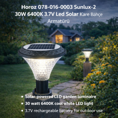 Horoz 078-016-0003 Sunlux-2 30W 6400K 3.7V Led Solar Kare Bahçe Armatürü