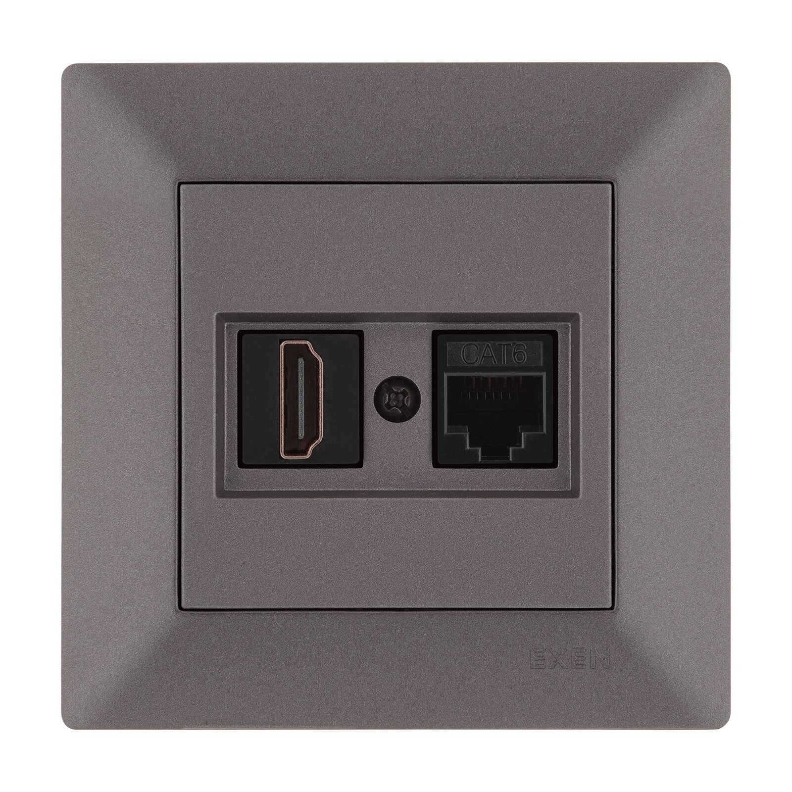 Exen Odak Mocha Hdmi+Data Priz Jakli Komple Takim