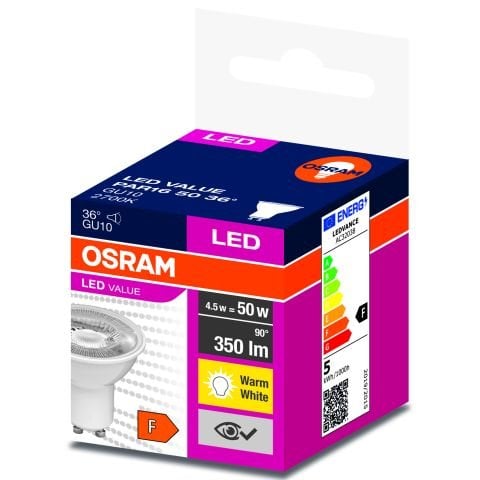 Osram  AC62643 Led Value 4.5W Sarı Işık Gu10 Duy 350 lm