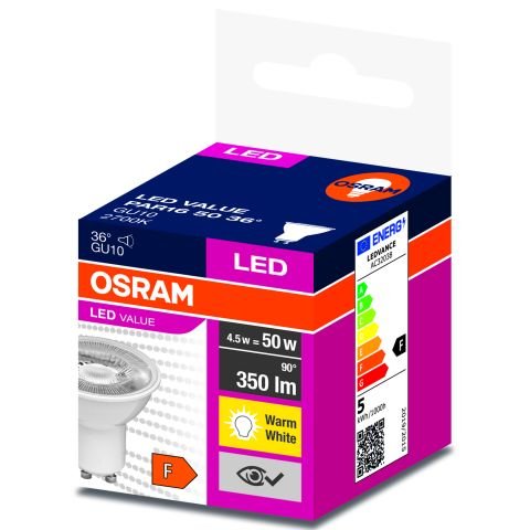 Osram  AC62643 Led Value 4.5W Sarı Işık Gu10 Duy 350 lm