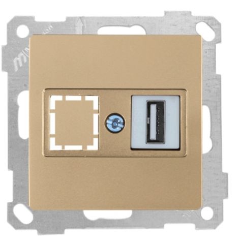 Mutlusan Mek+Tuş Data Prizi 1*Usb Antik Altın - 2100 455 0180