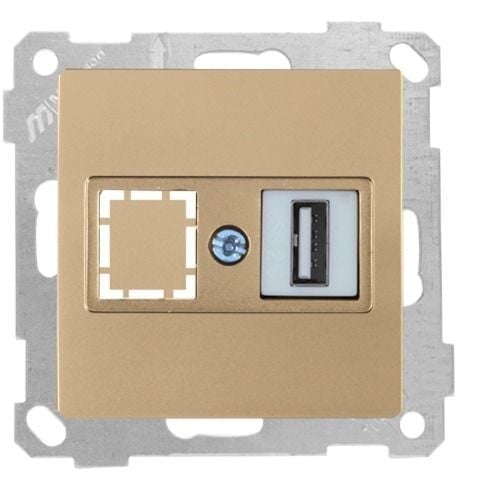 Mutlusan Mek+Tuş Data Prizi 1*Usb Antik Altın - 2100 455 0180
