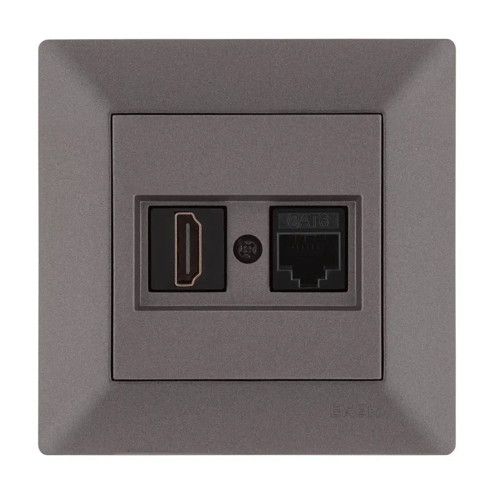 Exen Odak Mocha Hdmi+Data Priz Jakli Komple Takim