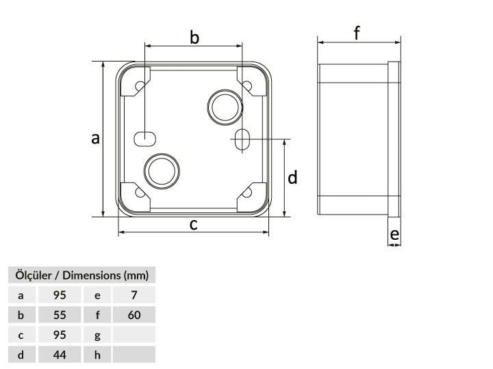Bemis  Vidalı Kapak 95x95x60 IP44 BB1-0431-0083