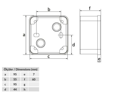 Bemis  Vidalı Kapak 95x95x60 IP44 BB1-0431-0083