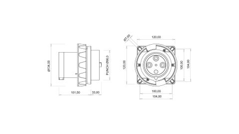 Bemis  4/125A. Makine Fişi IP67 BC1-6504-7114