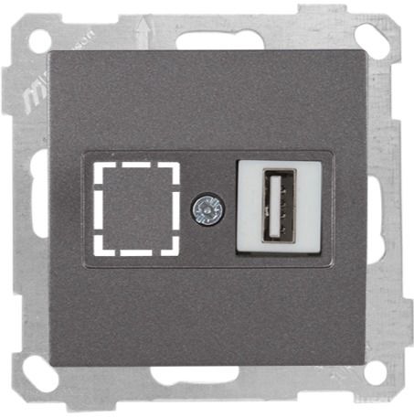 Mutlusan Mek+Tuş Data Prizi 1*Usb Füme - 2100 455 0195