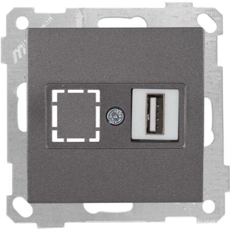 Mutlusan Mek+Tuş Data Prizi 1*Usb Füme - 2100 455 0195