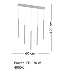 Lila 5'li Sıralı Siyah Led Avize