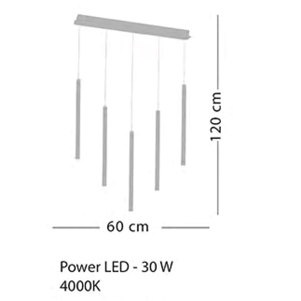 Lila 5'li Sıralı Siyah Led Avize
