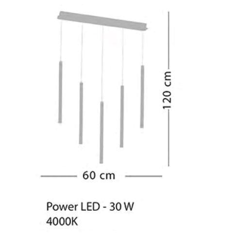 Lila 5'li Sıralı Siyah Led Avize