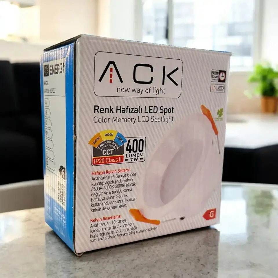 ACK Downlıght 7W Beyaz Gövde 3000K-6500K AD01-00790