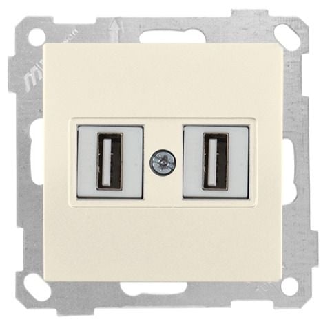 Mutlusan Mek+Tuş Data Prizi 2*Usb Krem - 2100 456 0102