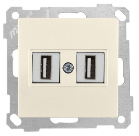 Mutlusan Mek+Tuş Data Prizi 2*Usb Krem - 2100 456 0102